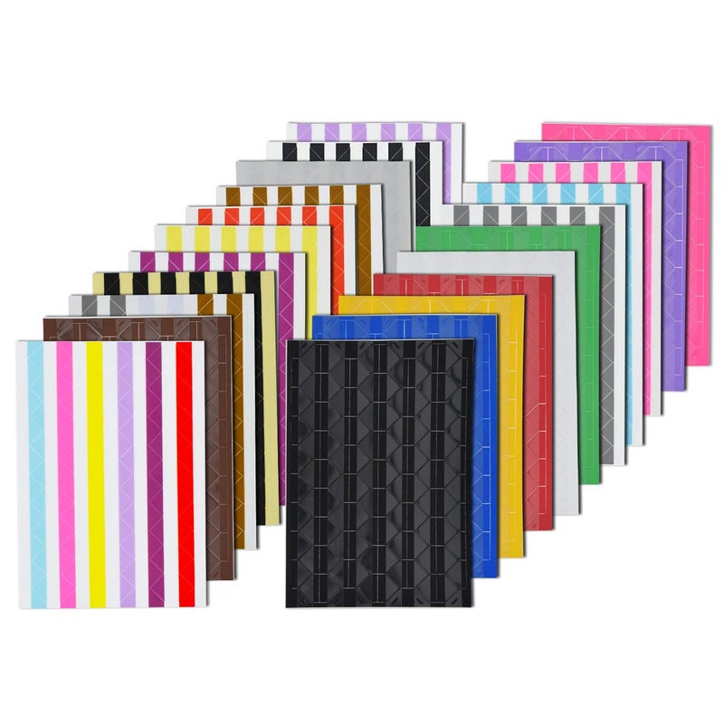 VIPbuy 2244 Count (22 Colors Assorted) Photo Mounting Corner Stickers Self Adhesive for Scrapbook Photo Albums DIY Craft, 22 Sheets - Image 1